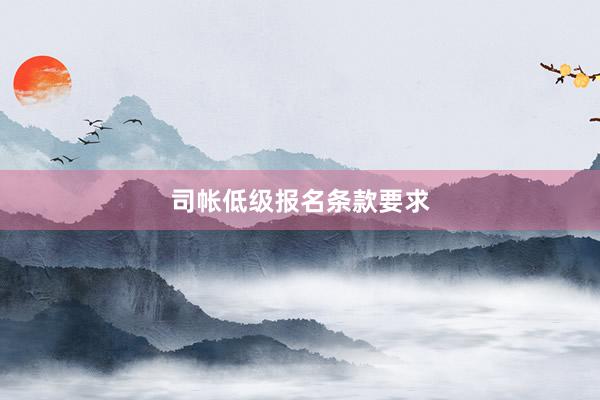 司帐低级报名条款要求