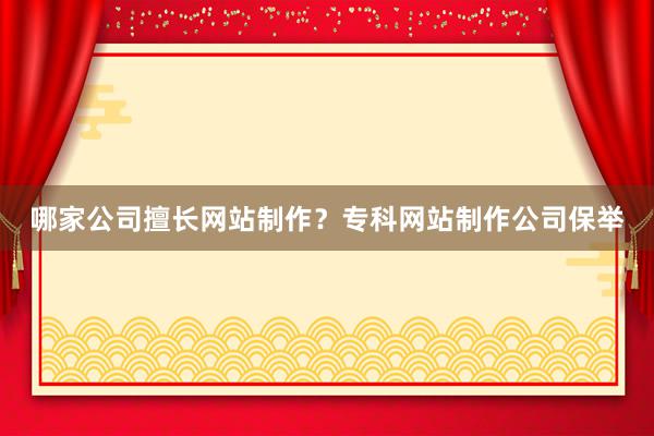 哪家公司擅长网站制作？专科网站制作公司保举