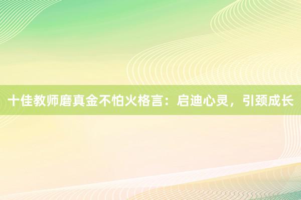 十佳教师磨真金不怕火格言：启迪心灵，引颈成长